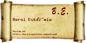 Bersi Eutímia névjegykártya